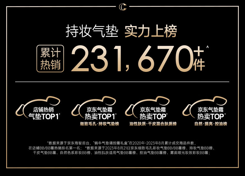 卡姿兰（Carslan）蜗牛气垫bb霜升级版水润遮瑕保湿持久02#柔缎色 13.5g*2新年礼物