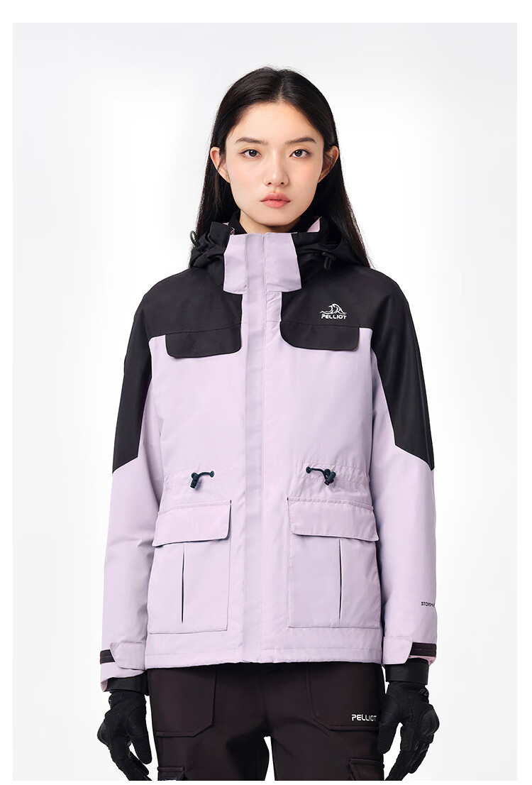 Мужская куртка Pelliot "Cheng Yi Same Style" Mountain Color, трехслойная, ветрозащитная, для активного отдыха, модель 0105, черная, размер L