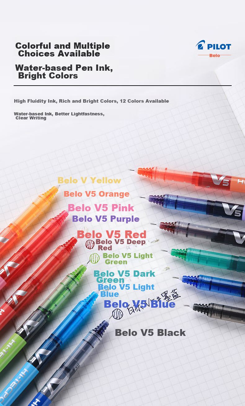 Гелевая ручка Pilot BX-V5, 0.5 мм, розовая, одноразовая, для экзаменов, для письма, чернила на водной основе