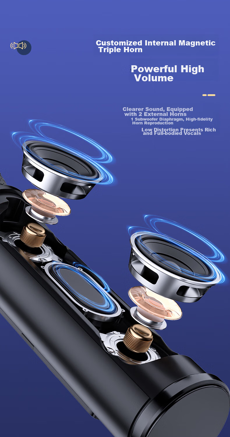 Soaiy MC67 - портативный микрофон-колонка для караоке, с Bluetooth, встроенной звуковой картой, подходит для смартфонов, планшетов и ТВ