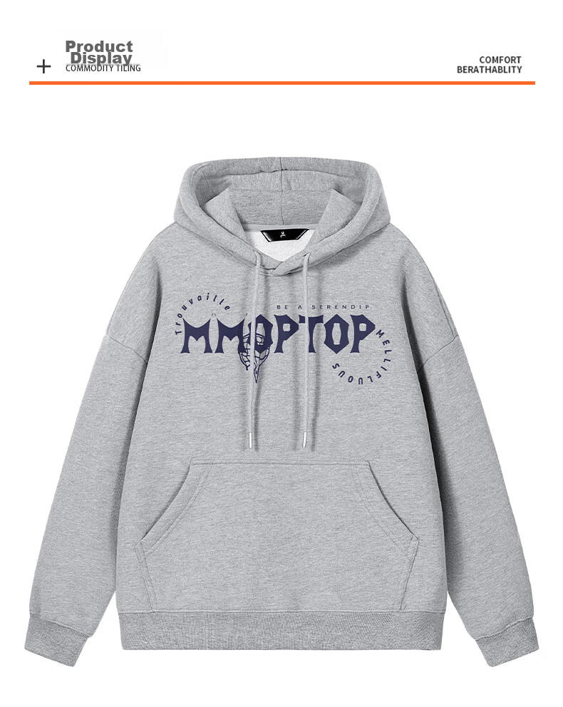 Мужская толстовка MMOPTOP с принтом, весенне-осенний стиль, зимняя свободная удобная повседневная модель MMWY08, цветочный серый, размер M