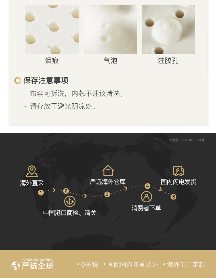 网易严选 靠枕靠垫腰靠 泰国93%天然乳胶按摩腰靠 椅子靠背办公室汽车腰靠孕妇靠枕腰部支撑腰靠 藏蓝黑