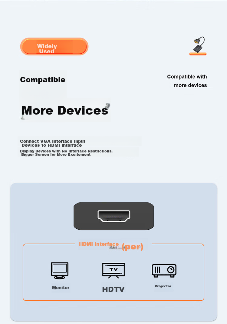 Shengwei VGA - HDMI адаптер с аудио и питанием, 1080P, черный, AVH1025G