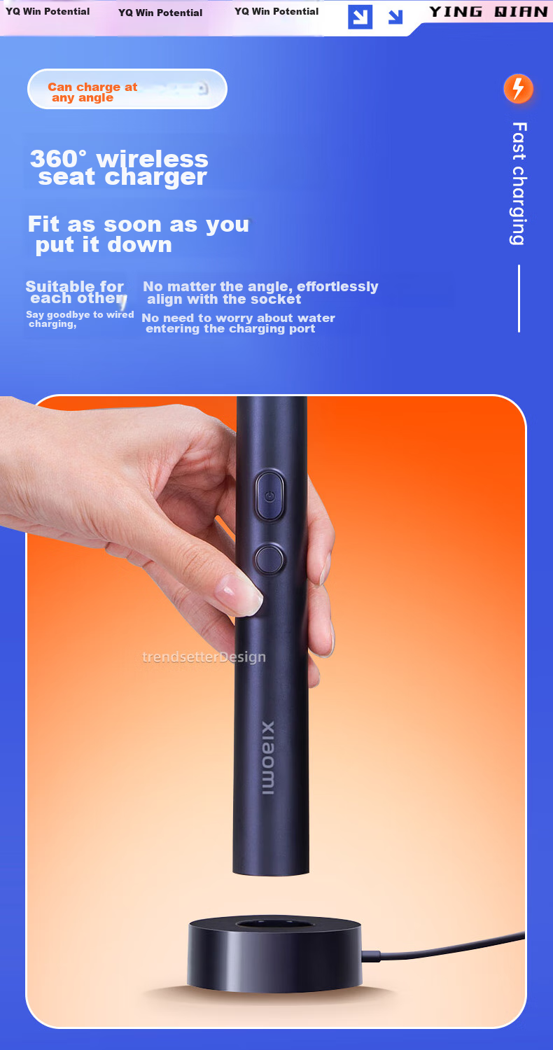 Зарядная база Yingqian для электрической зубной щетки Xiaomi Mijia T700/T302/T301/MES604/MES605/MES608, аксессуар для зарядной базы с индукционной зарядкой, черный