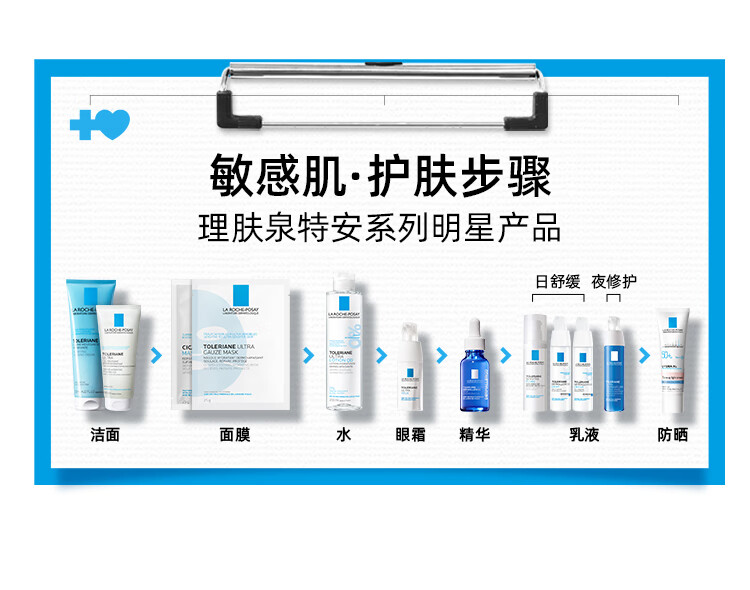 理肤泉特安舒复修护乳40ml补水保湿舒缓泛红修复屏障乳液轻盈面霜护肤品