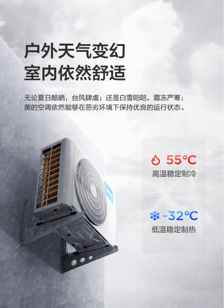 美的[Midea]空调1.5匹/大1匹新一级能效变频冷暖 智能家电 i青春Ⅱ 家用壁挂式空调挂机 大1匹 新一级