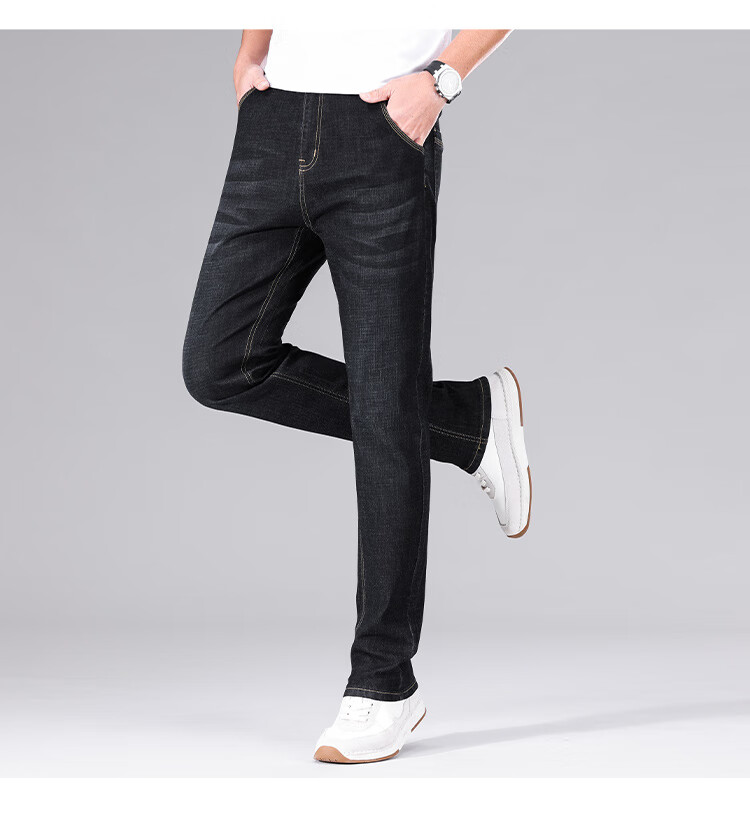 Джинсы мужские Jeanswest, классический стиль, осенне-зимняя коллекция 2025, модные повседневные, легкие и удобные, прямые, синие, размер 33
