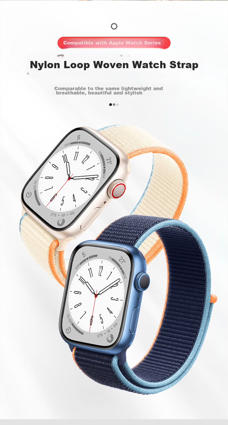 Ремешок BHO для Apple Watch, нейлоновый, спортивный, синий, для моделей S11/S10/S9/8/7/6/Ultra/SE3/2/1, размер 44/45/46/49мм