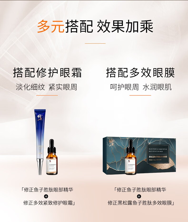 修正鱼子胜肽眼部精华液15ml/支 紧致眼周改善眼圈细纹保湿抗皱