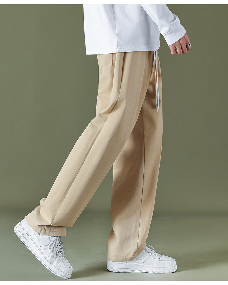 Мужские брюки CLOR Trendy Cargo, летние повседневные легкие брюки из ледяного шелка, свободные прямые брюки CM01-1, черные, размер 2XL