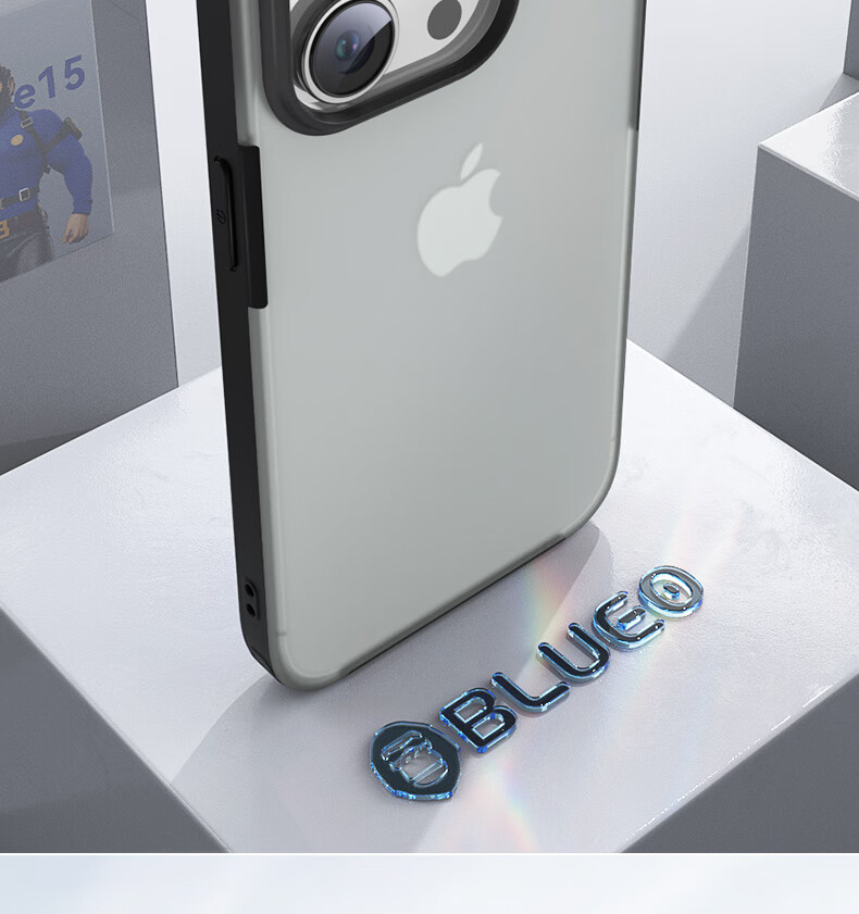 Чехол Lanxingxiansheng для iPhone 15 Pro Max, матовый, противоударный, ультратонкий, премиум серый