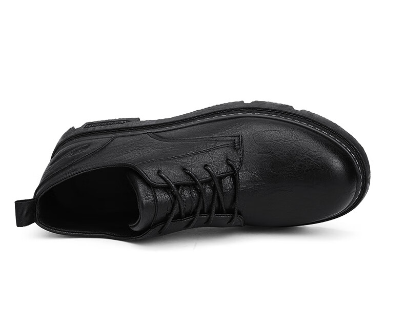 Мужские туфли Huili (Warrior) Business Casual, кожаные, на шнуровке, модель 0650, черные, размер 40