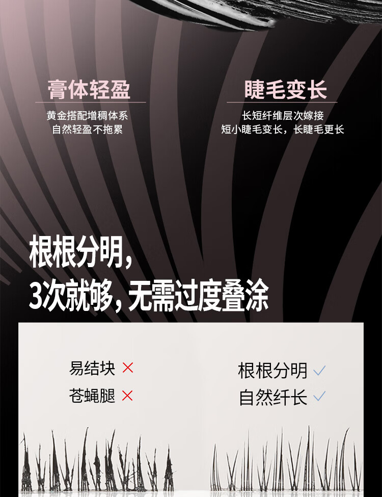 五月季（ONLY MAY）眼睫毛膏#01深邃黑精细浓密纤长防水不晕染梳子睫毛膏卷翘定型女
