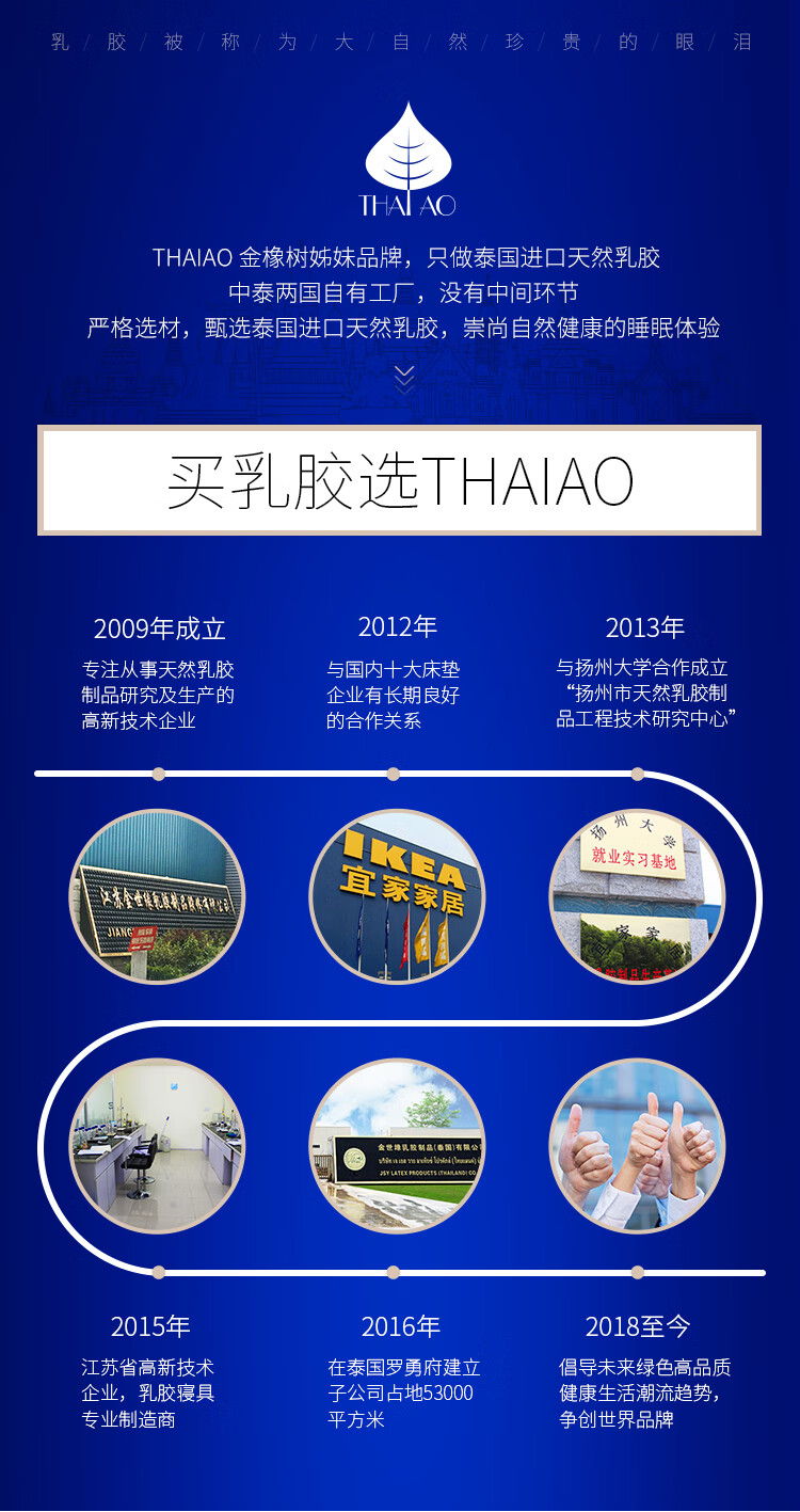 THAIAO床垫 泰国原产进口天然乳胶床垫榻榻米床垫橡胶床垫 120*200*7.5cm 1.2米晚安加厚床垫93%乳胶含量泰奥