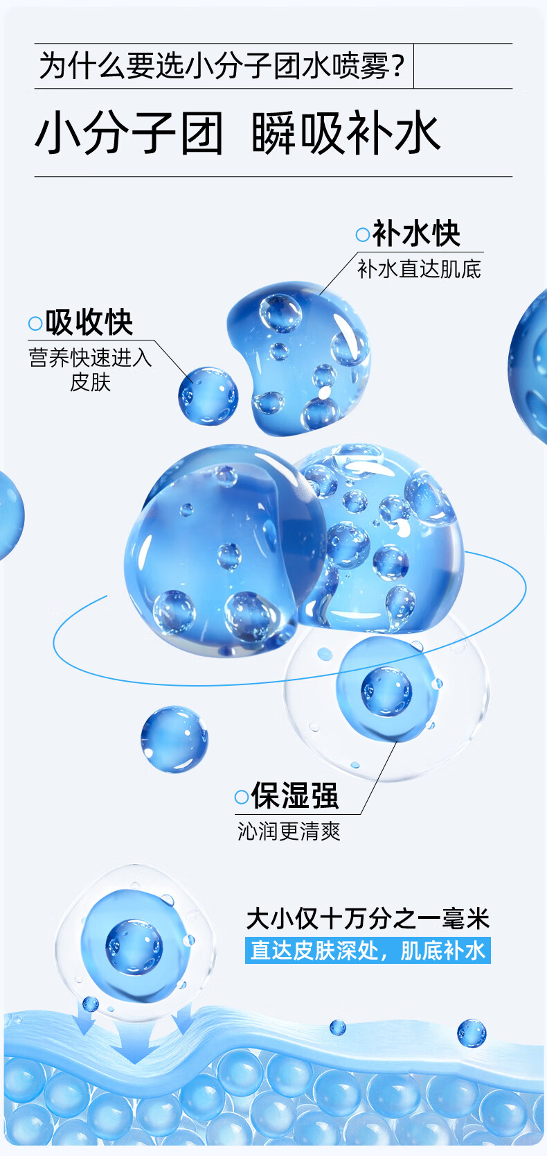 弥玥泉冰川温泉水补水保湿喷雾小分子补水修护爽肤水 敏感肌可用 300ml*2