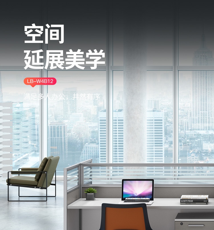 迪欧 DIOUS 屏风工位 职员位 兰博系列 四人位 LB-W4B12