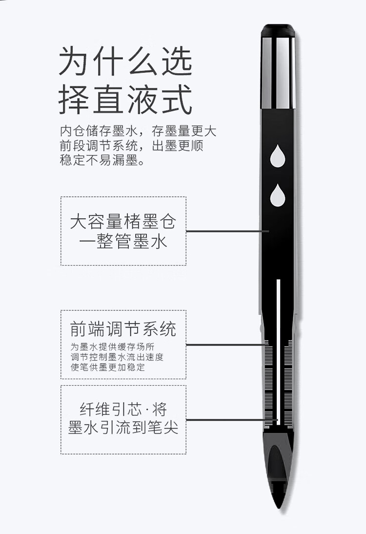 三菱（Uni）黑科技AIR签字中性笔uni-ball漫画笔草图笔绘图笔UBA-188L黑色0.7mm 单支装