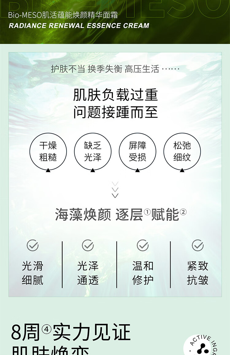 肌活（Bio-MESO）蕴能焕颜精华充能面霜50g 生日礼物送女友