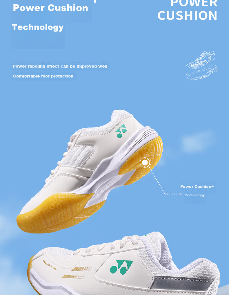 Детские кроссовки для бадминтона YONEX SHB220JRCR Off-White, размер 36