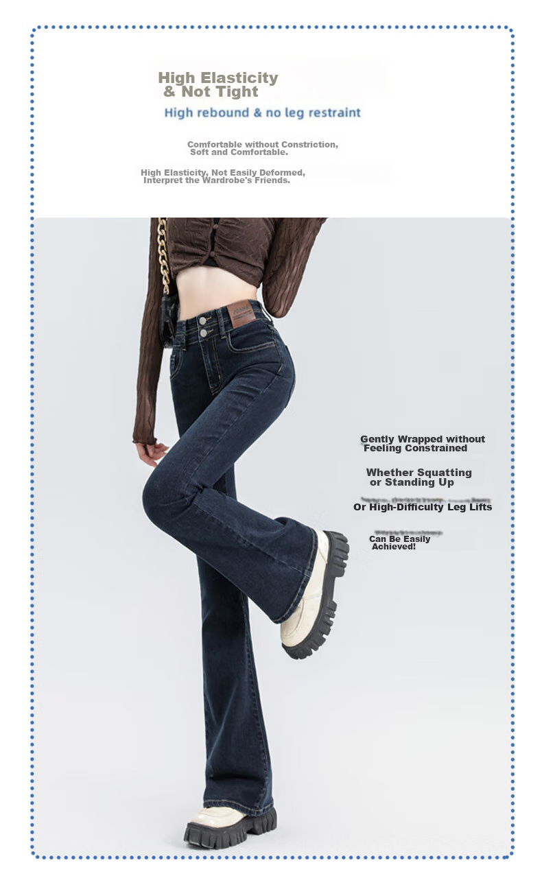 Джинсы Jeanswest женские, осенний винтажный стиль, модные, слегка расклешенные, с высокой талией, черные, размер M