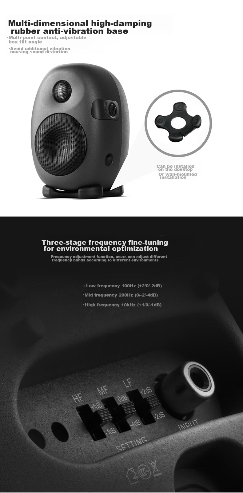 HiVi X3 Audiophile Professional Monitor Speakers, 2.0 Channel High-Fidelity HiFi Quality Sound System, High-Strength Alloy Cabinet (Pair)