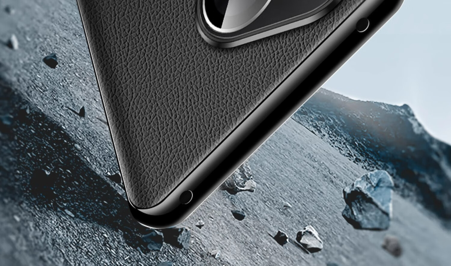 Чехол-накладка DIVI для Huawei Pura70, из натуральной кожи, противоударный, черный