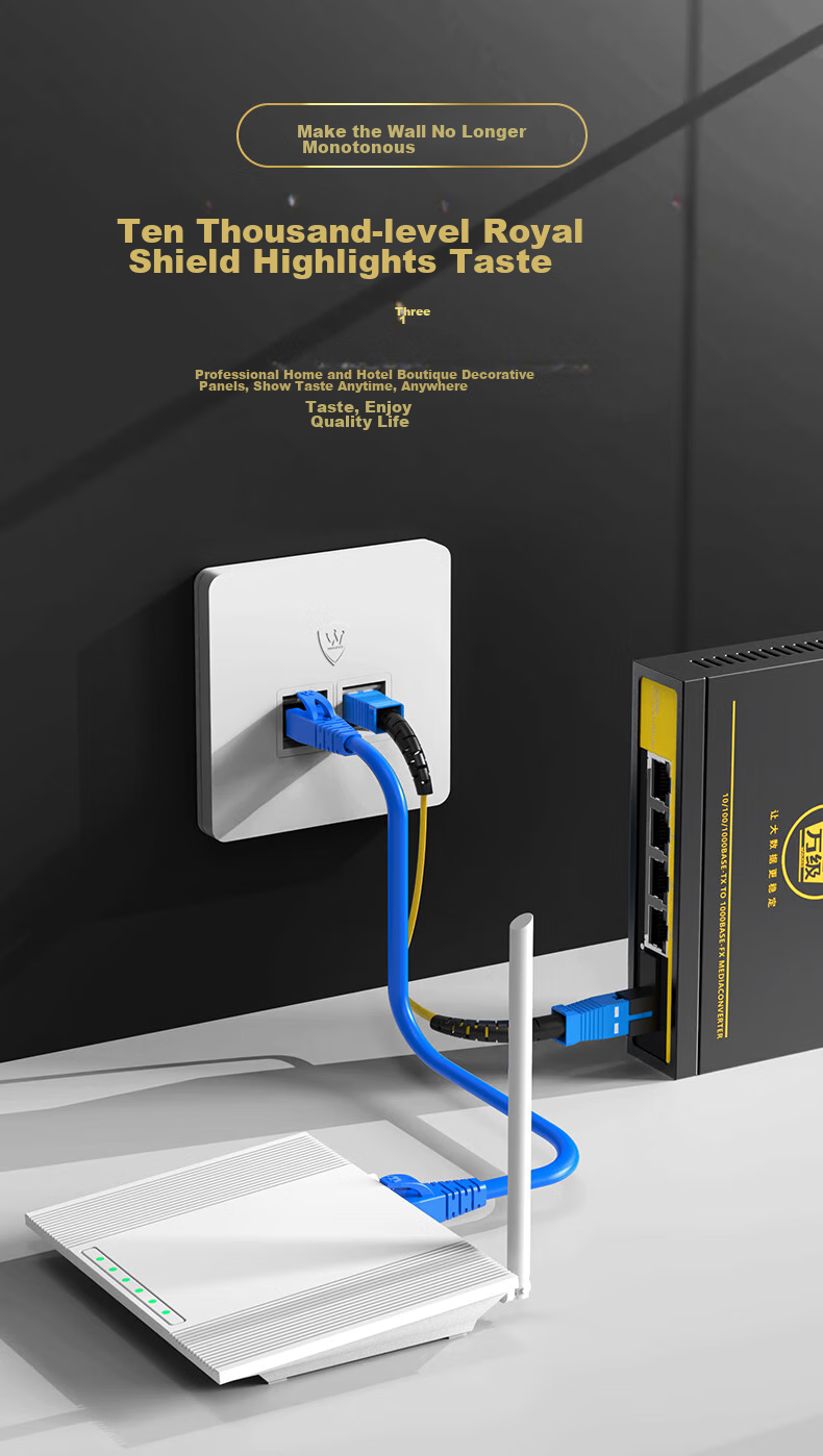 Розетка сетевая WANJEED, категория 6, Gigabit, двухпортовая, белый