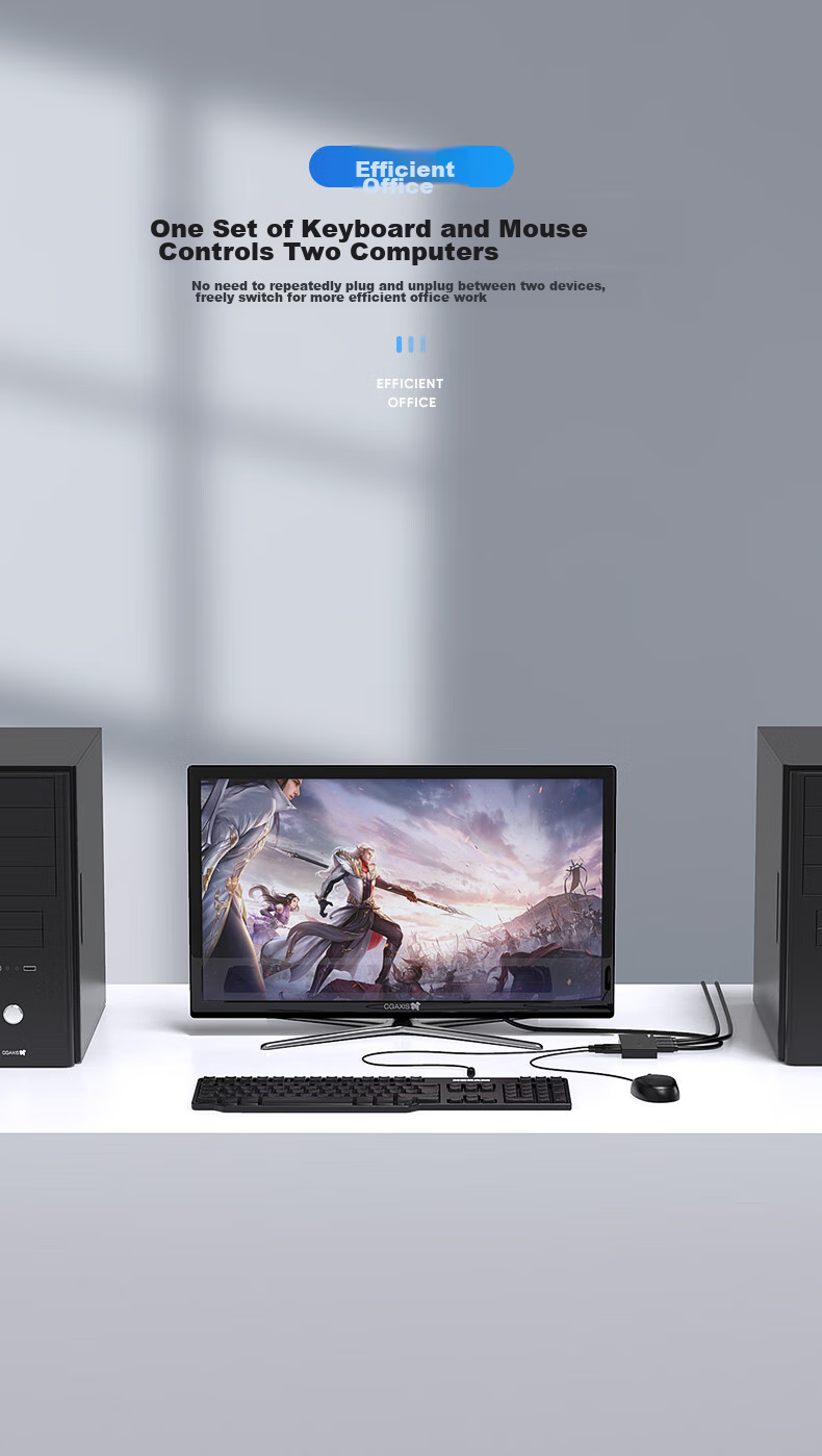 KVM-переключатель BIAZE HDMI, 2 входа, 4K HD, для совместного использования клавиатуры, мыши и принтера двумя компьютерами