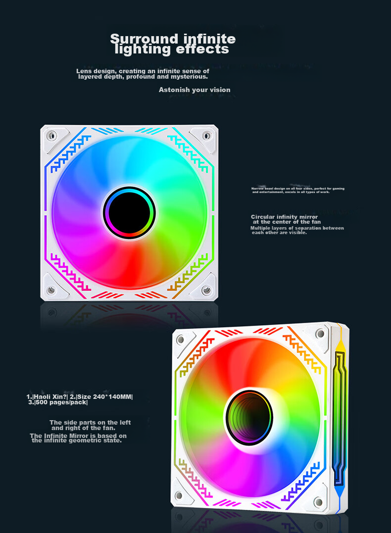 Компьютерный вентилятор BUBLUS Phantom Mirror White Anti-Leaf, 12 см, ARGB RGB, ШИМ-управление скоростью, синхронизация подсветки