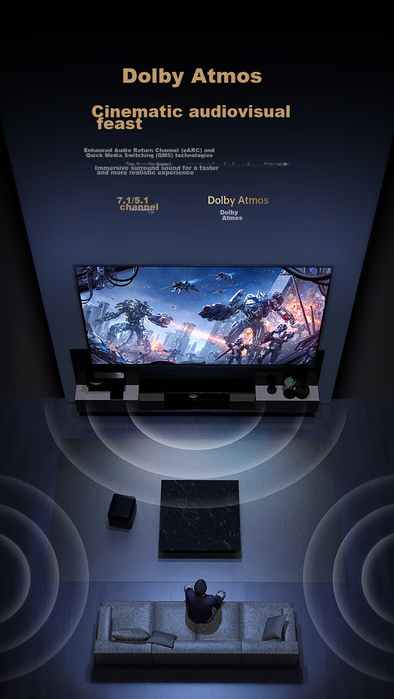 Кабель Llano HDMI версии 2.1, 8K60Hz 4K240Hz, высокоскоростное видеосоединение, совместим с HDMI2.0, для ноутбука, телевизора, проектора, монитора, 3 метра, с застежкой-липучкой