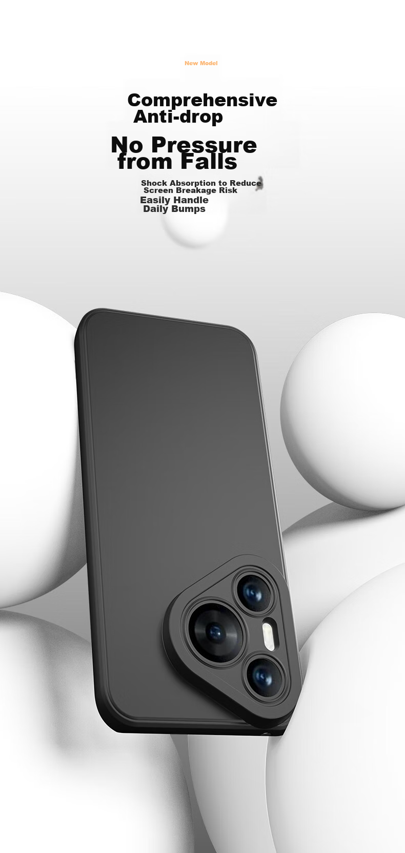 Чехол для Huawei Pura70 Pro/70 Pro+ HOLDZU Angel Eyes, ультратонкий, матовый, силиконовый, защита от падений и царапин, черный