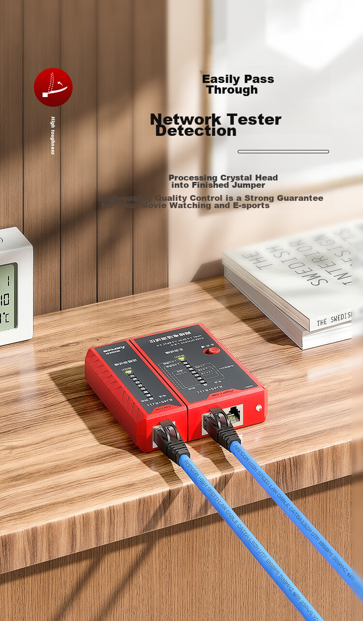Сетевой коннектор AMPCOM категории 6, экранированный FTP, Gigabit Ethernet, RJ45, 8P8C, чистая медь, позолоченный, 100 шт.