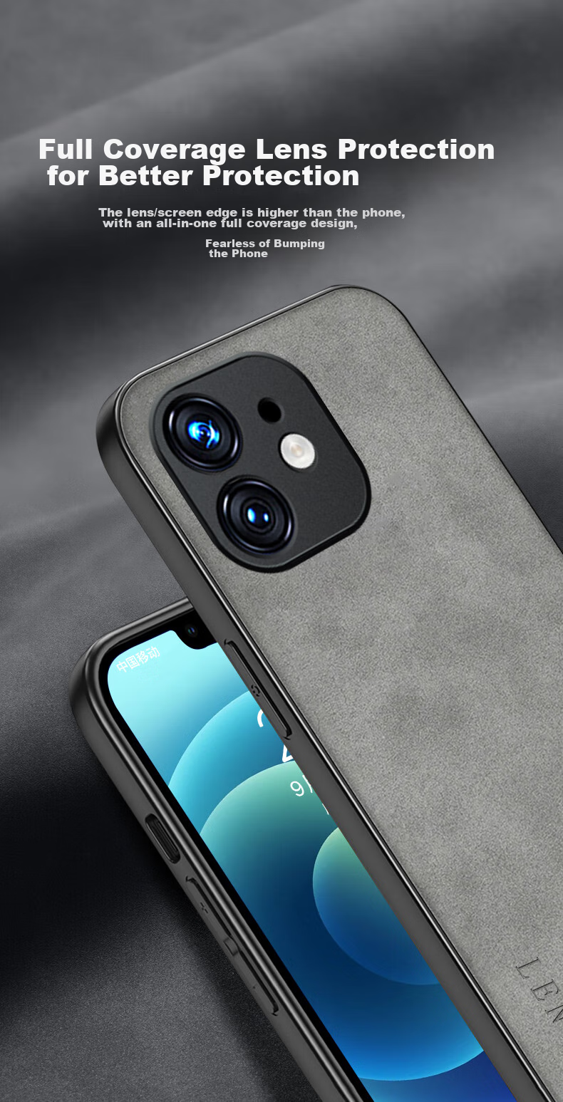Чехол для Apple iPhone 12 SHIYONG, из натуральной кожи, синий