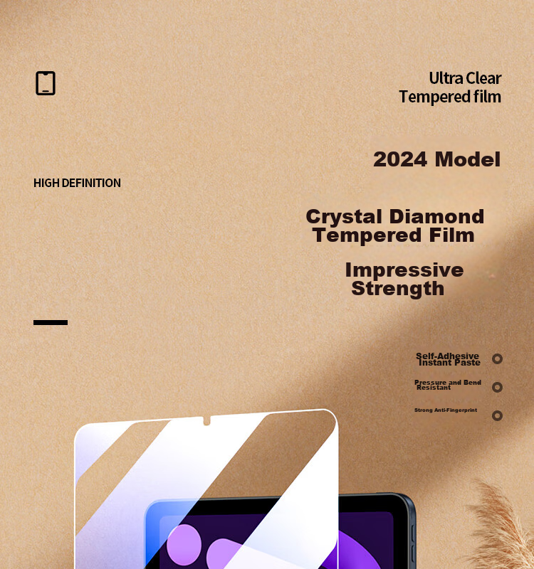 Защитное стекло BIAZE для Apple iPad Mini 7/6 8.3 дюйма, ультратонкое, HD, полное покрытие, защита от царапин