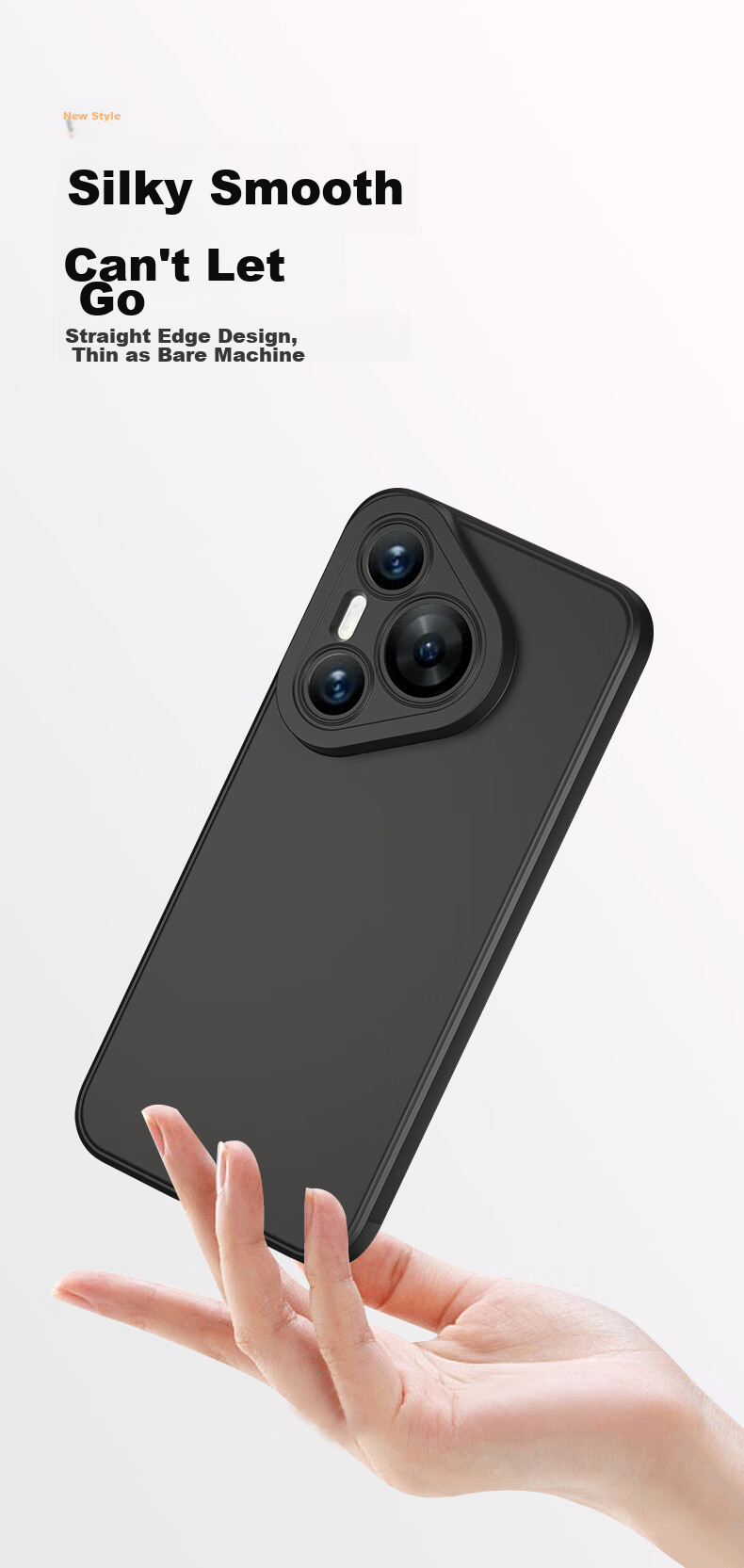 Чехол для Huawei Pura70 Pro/70 Pro+ HOLDZU Angel Eyes, ультратонкий, матовый, силиконовый, защита от падений и царапин, черный