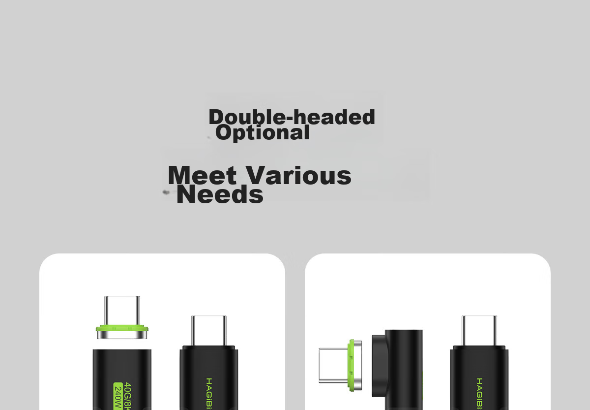 Кабель Hagibis Type-C USB4 Thunderbolt 4, 240 Вт PD, 40 Гбит/с, 8K/60 Гц, 1 м, зеленый