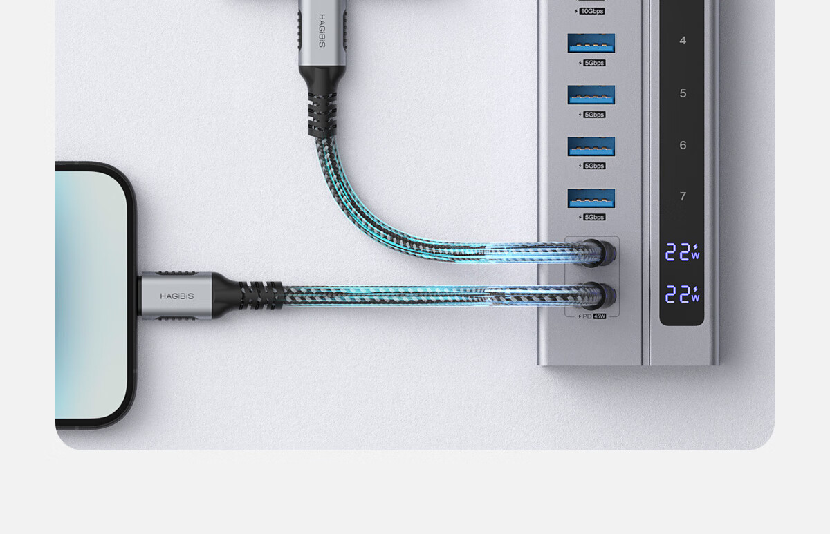 Хаб Hagibis Type-C, док-станция 9-в-1 с PD зарядкой, USB 3.1/3.0/2.0, HDMI, Ethernet, SD/TF кардридер, аудиовыход, для MacBook и других ноутбуков