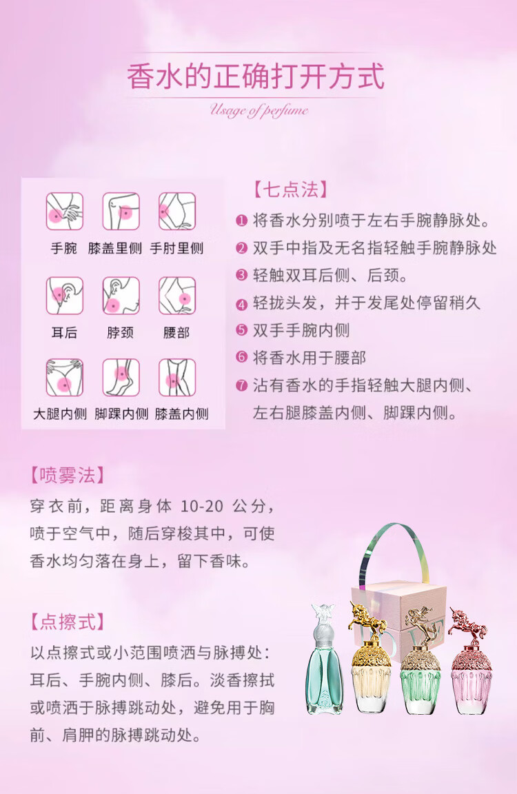 安娜苏（Anna sui）Q香套装5ml*4 女士香水小样涂抹无喷嘴 生日节日礼物送女友