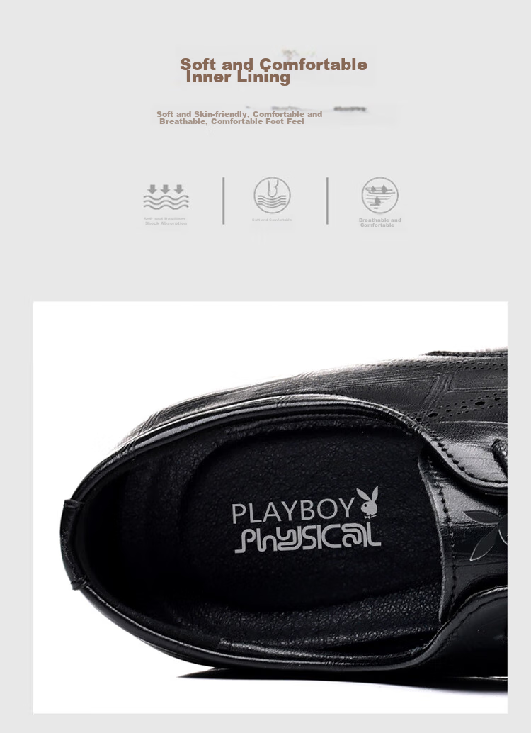 Мужские кожаные туфли PLAYBOY, деловые повседневные туфли в британском стиле, черные, размер 42