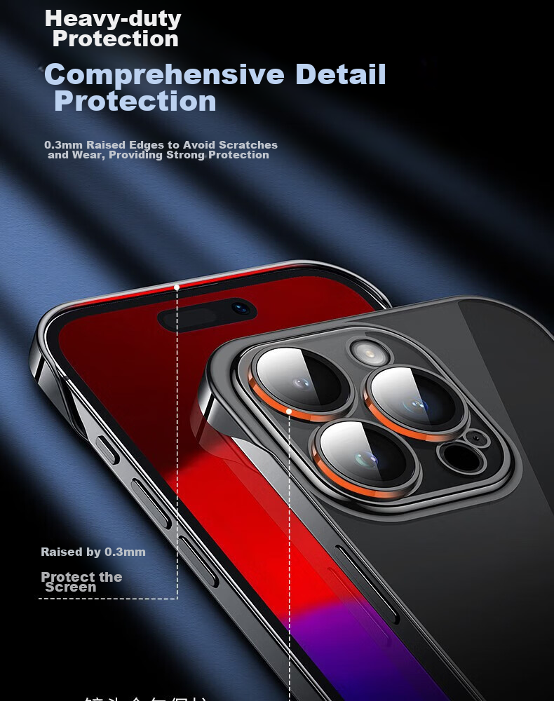 Чехол Hongzhuo для iPhone 12 Pro, прозрачный, синий, с защитой от падения и охлаждением