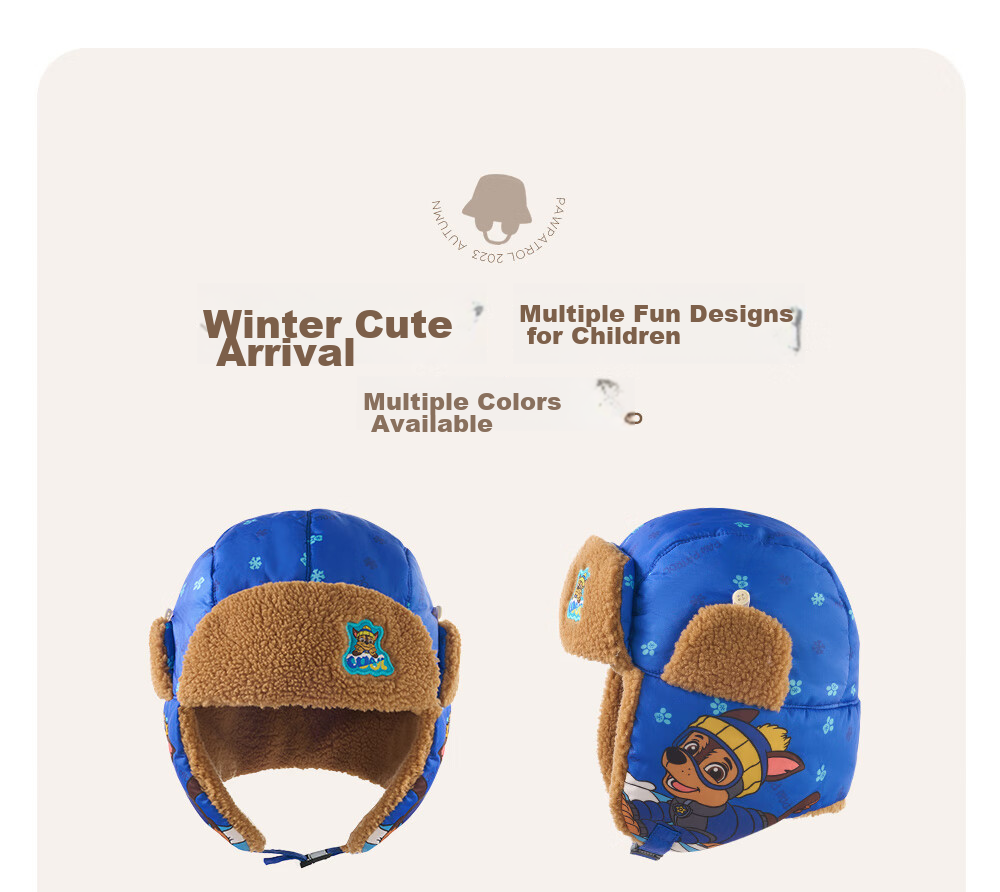 Шапка для мальчика или девочки PAW PATROL, утепленная, ветрозащитная, с защитой ушей, для осени и зимы, розовая