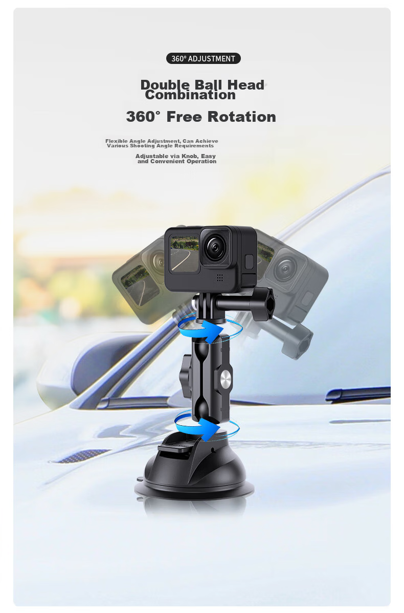 TELESIN Автомобильный держатель с присоской для DJI Action 3, 4, 5 Pro, GoPro, Insta360