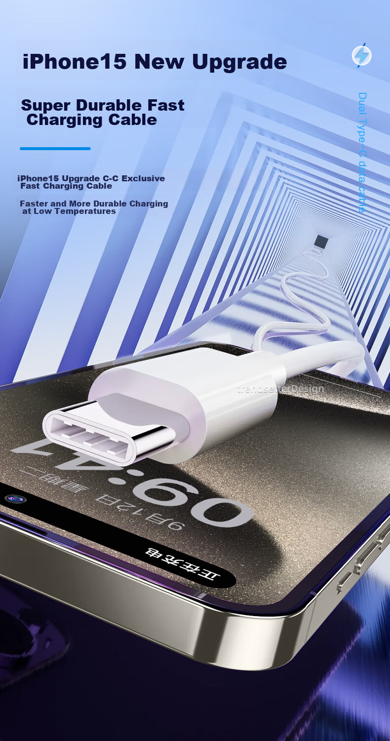 Зарядное устройство Chaofan 20W PD для iPhone 15/16/17, блок питания и кабель Type-C