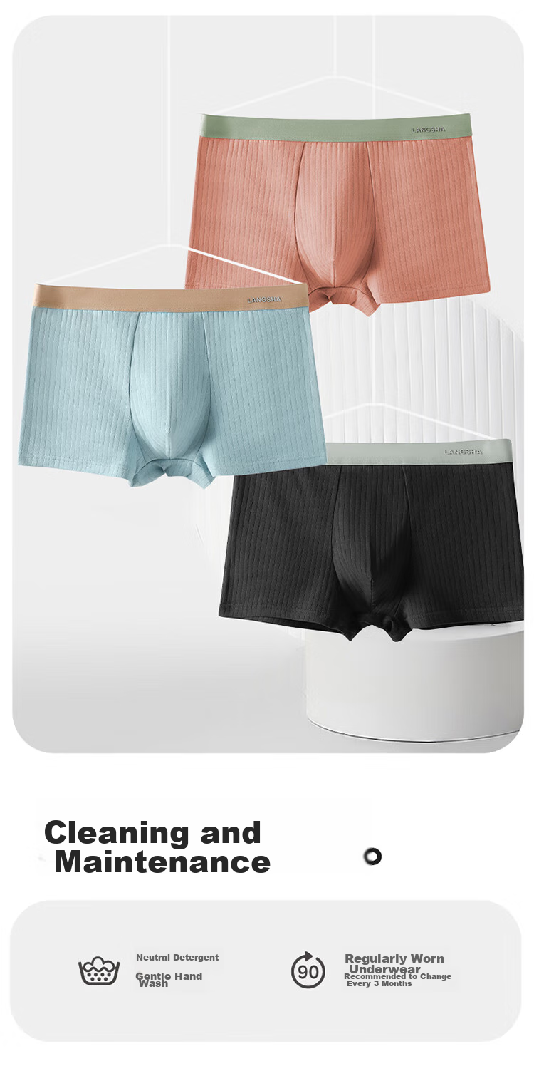 Мужские трусы LangSha, модель 7A Antibacterial Youth Shorts, дышащие, свободного кроя, размер XL