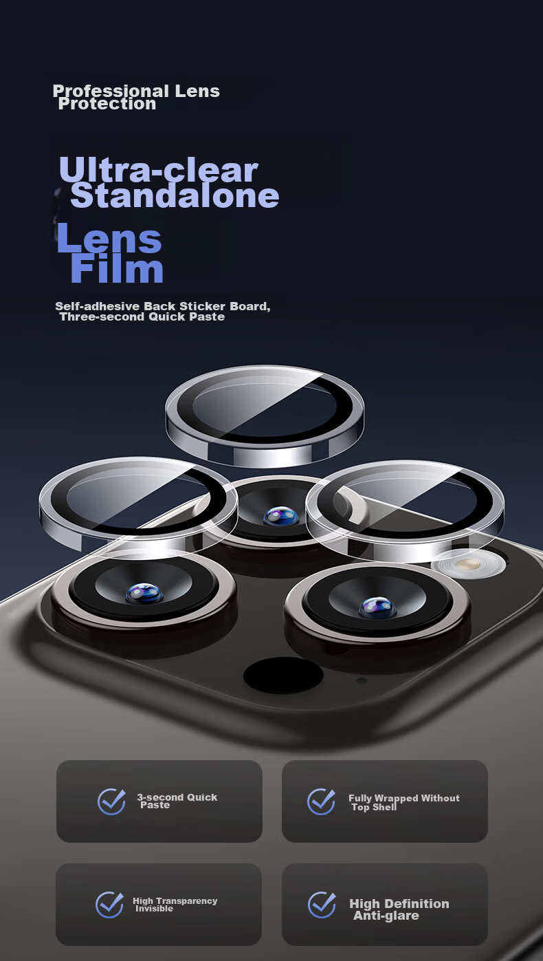 Защитное стекло ESR для камеры iPhone 15 Pro/15 Pro Max, прозрачное