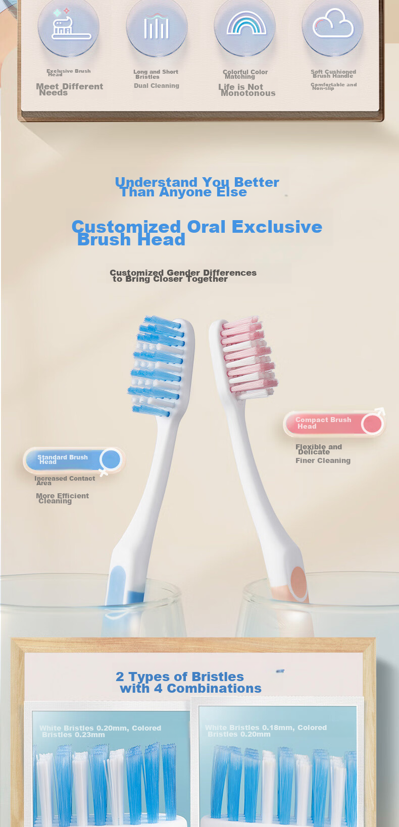 Зубная щетка DARLIE Healthy Teeth, средней жесткости, 4 шт.