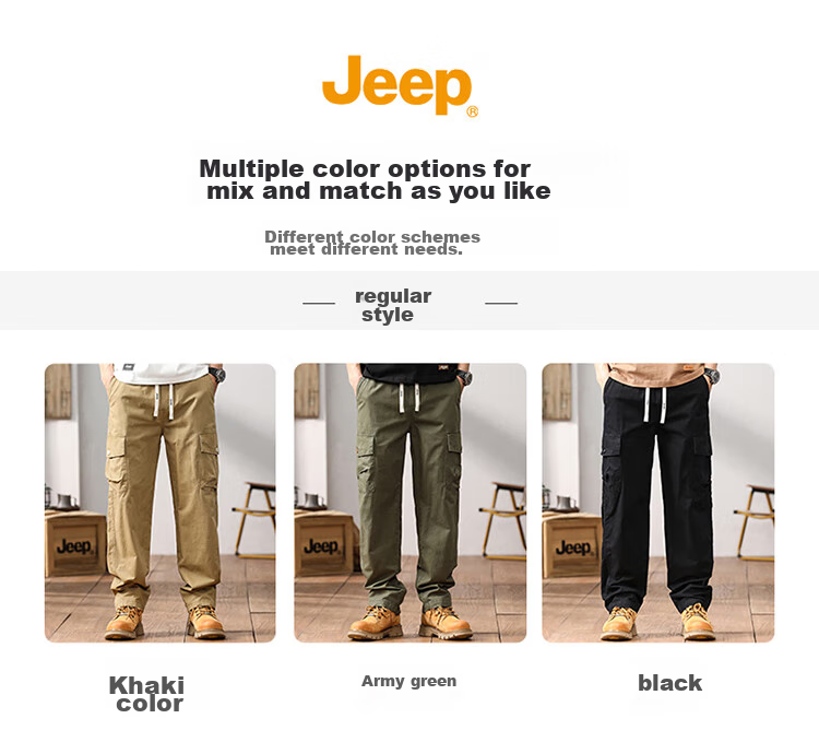 Мужские брюки JEEP, карго, осенне-зимние, повседневные, свободного кроя, из 100% хлопка, черные, размер 3XL