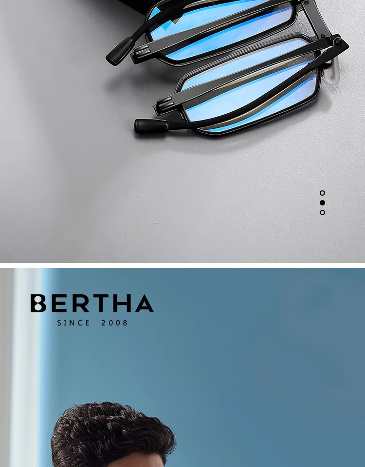 Bertha Немецкие импортные материалы, мужские очки для чтения, высококачественные складные портативные очки для чтения с защитой от синего света
