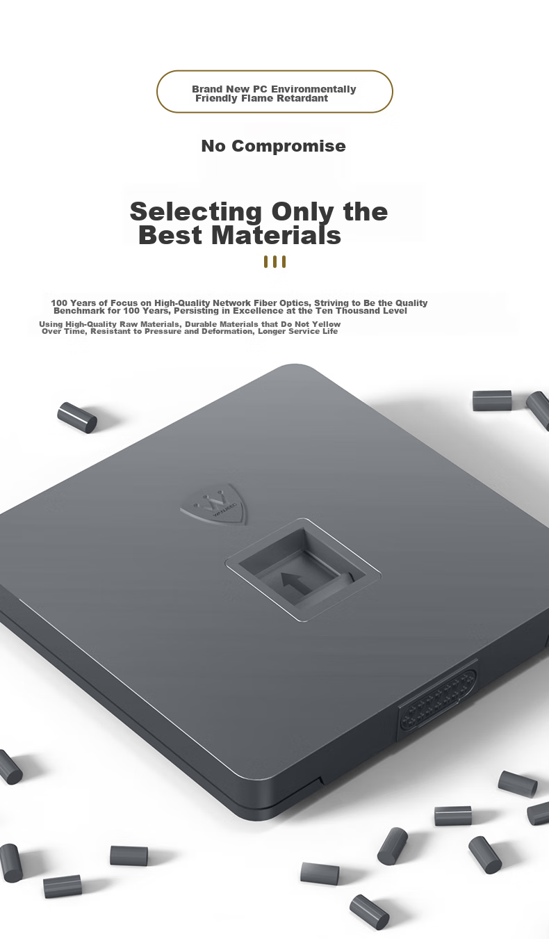 WANJEED Сетевая панель прямой проходки Cat6a 10G Ethernet кабель розетка панельная коробка, однопортовый сетевой порт 86 типа компьютер экранированный прямой модуль вставки, серый 1-14655