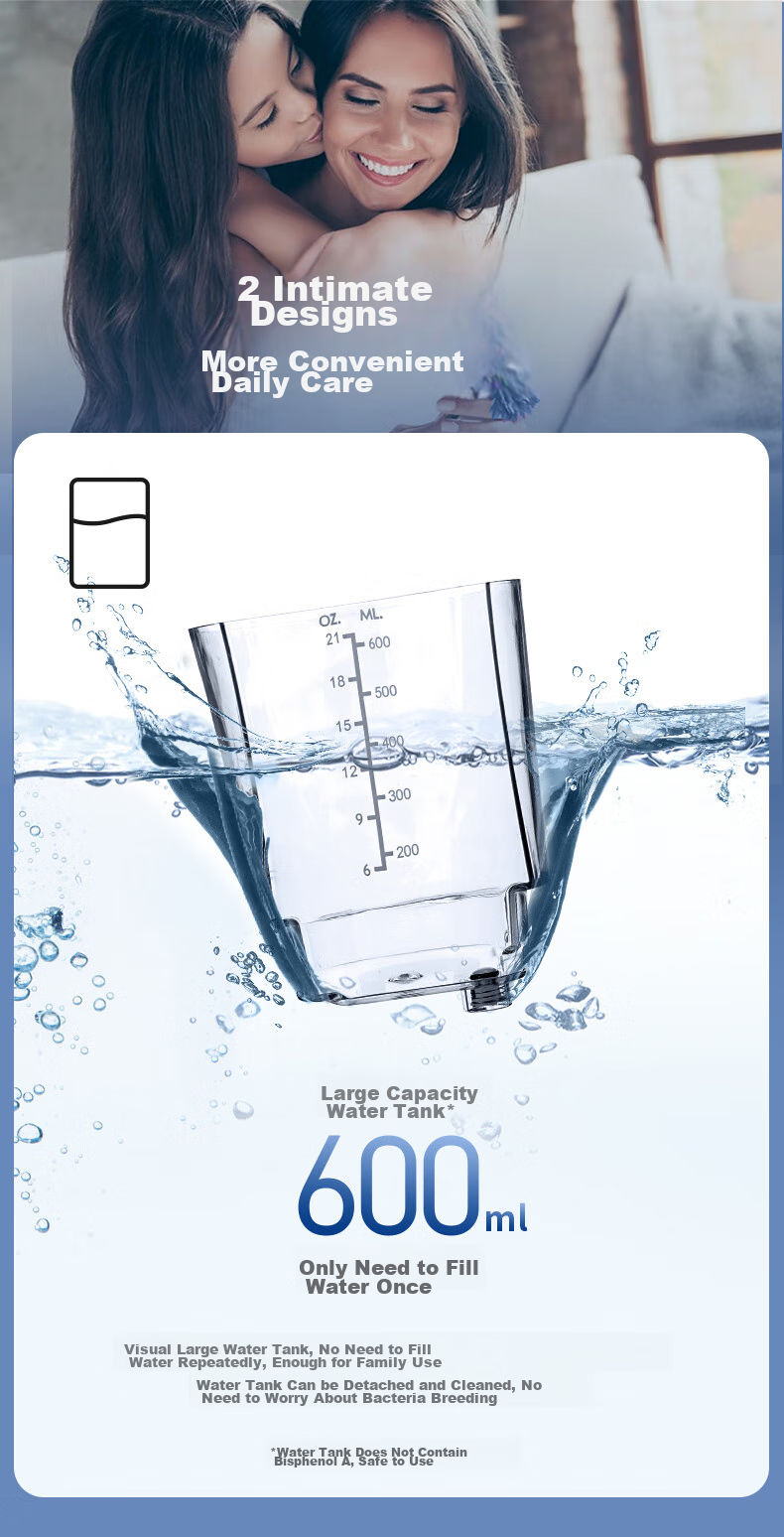 Ирригатор Waterpik GT3 Jazz Black, для домашнего использования, 600 мл, 10 режимов, 7 насадок